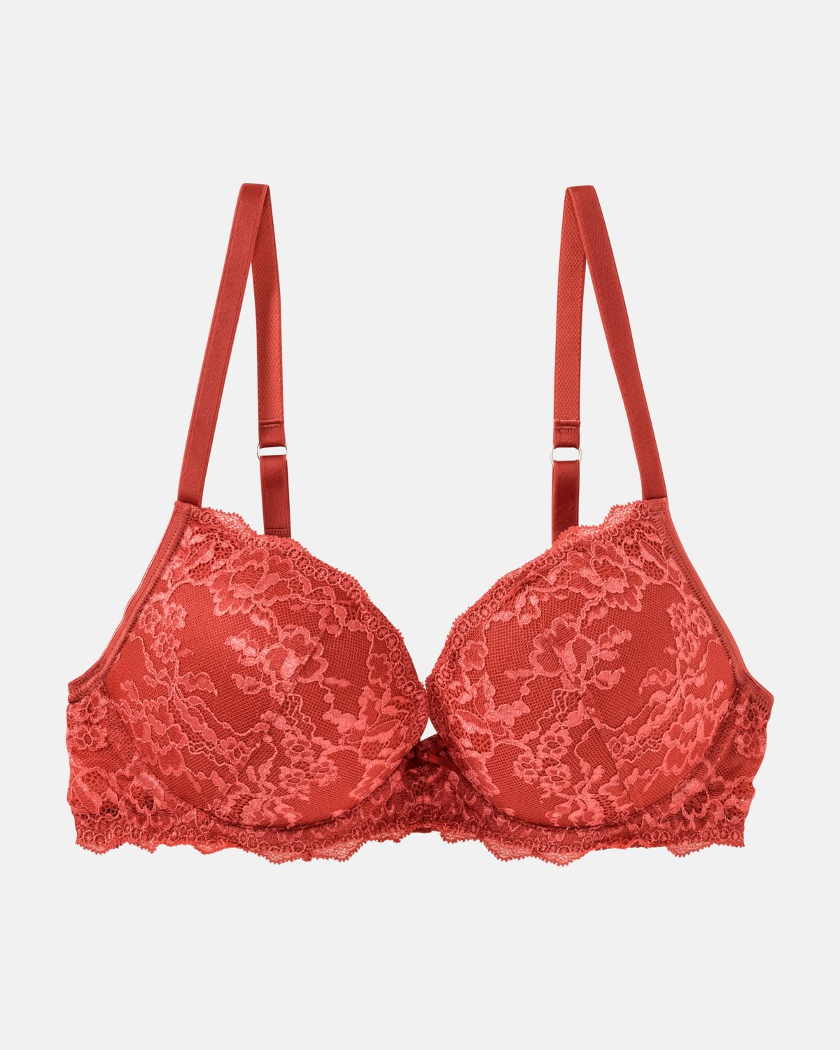 Push up BH mit Bügel in pepper aus der Serie Lacy, flach auf einer Oberfläche liegend.