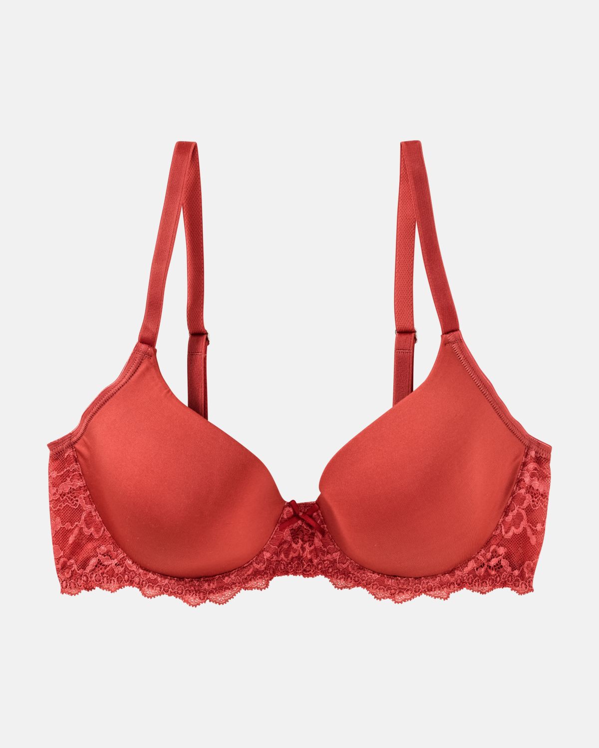 Schalen BH mit Bügel in pepper aus der Serie Lacy, flach auf einer Oberfläche liegend.