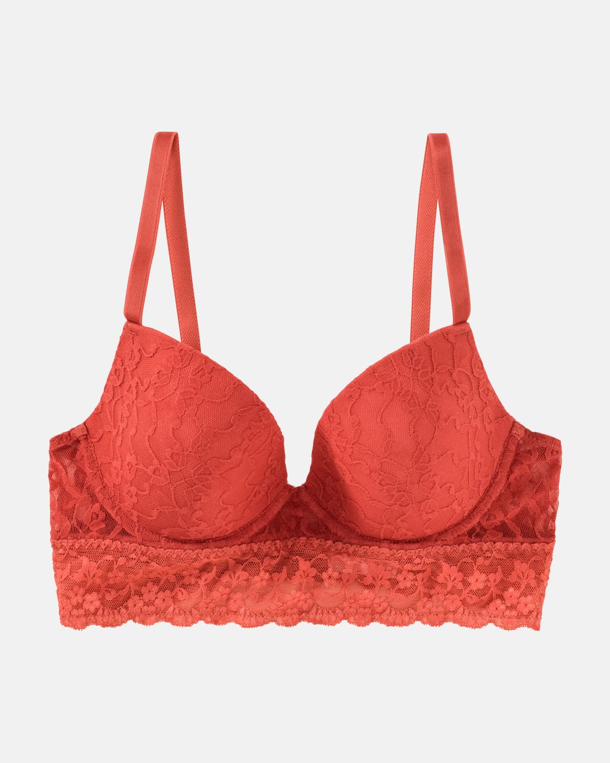 Schalen BH Longline in pepper aus der Serie Lacy, flach auf einer Oberfläche liegend.