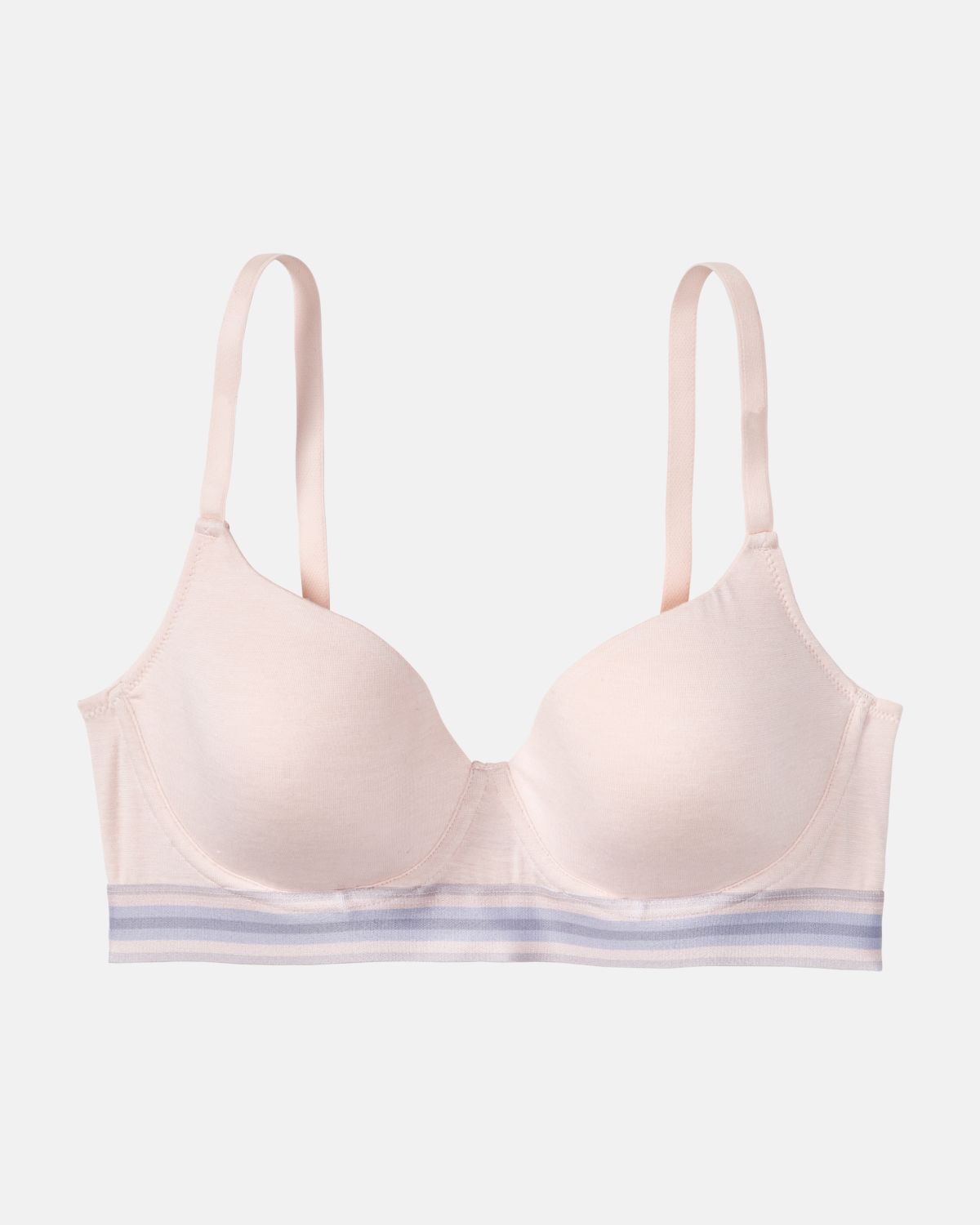 Schalen BH mit Bügel in lychee mélé aus der Serie Ruby, flach auf einer Oberfläche liegend.