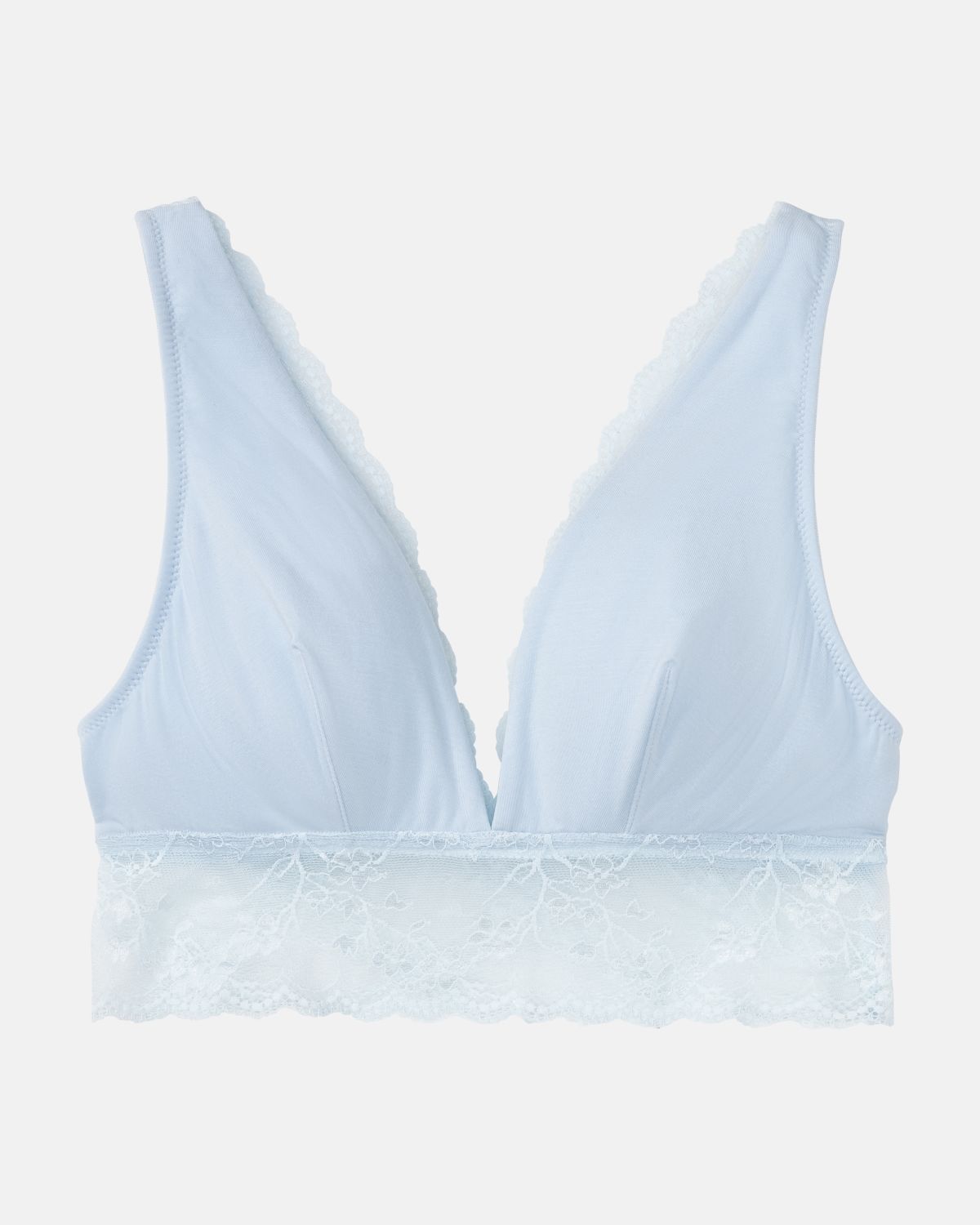 Bustier in aquamarin aus der Serie Romy, flach auf einer Oberfläche liegend.