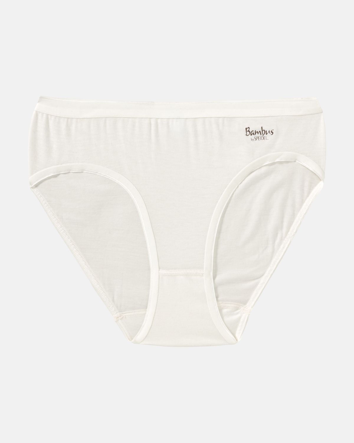 Minislip in elfenbein aus der Serie Bambus, flach auf einer Oberfläche liegend.