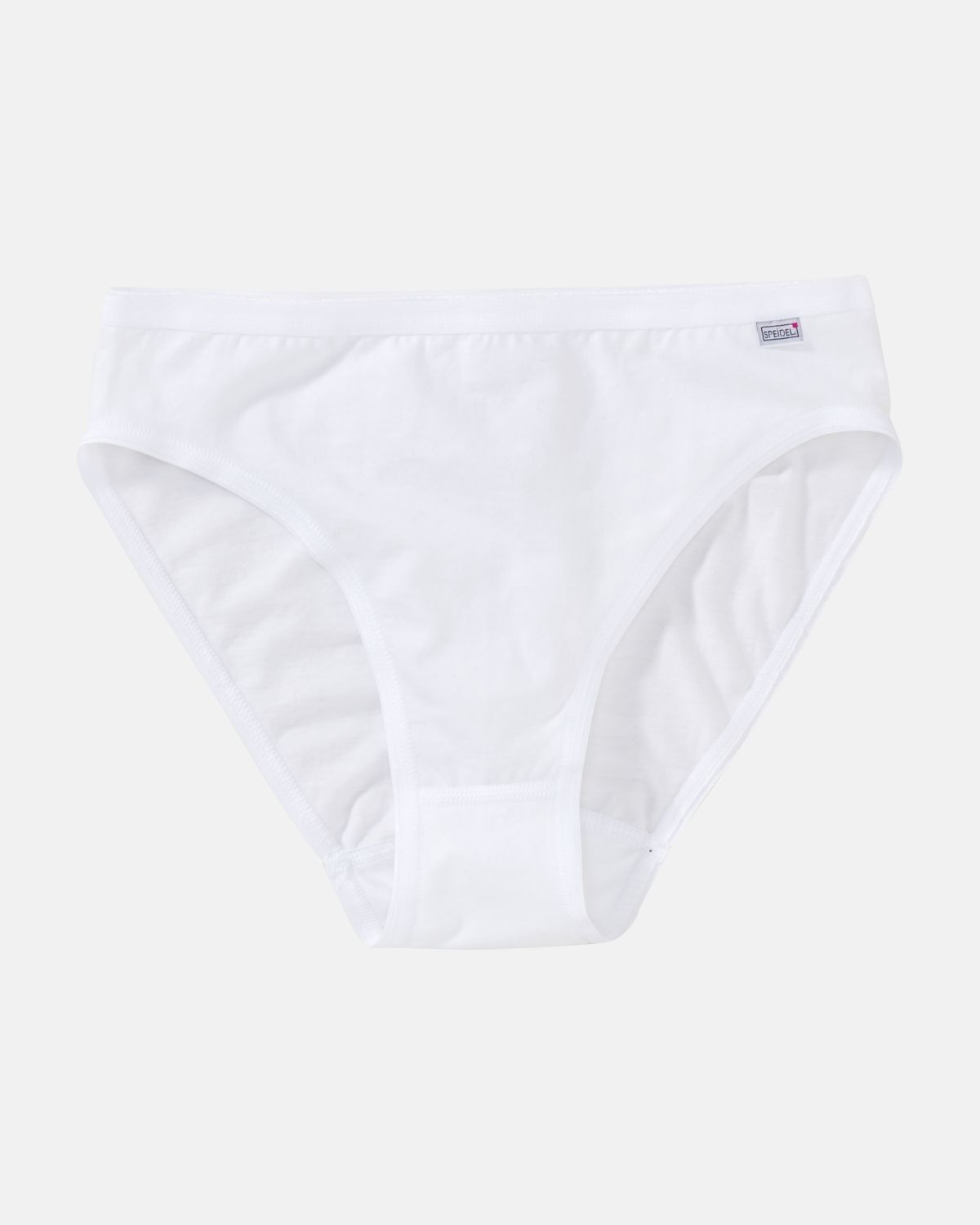 Jazzpant in weiß aus der Serie Britta, flach auf einer Oberfläche liegend.