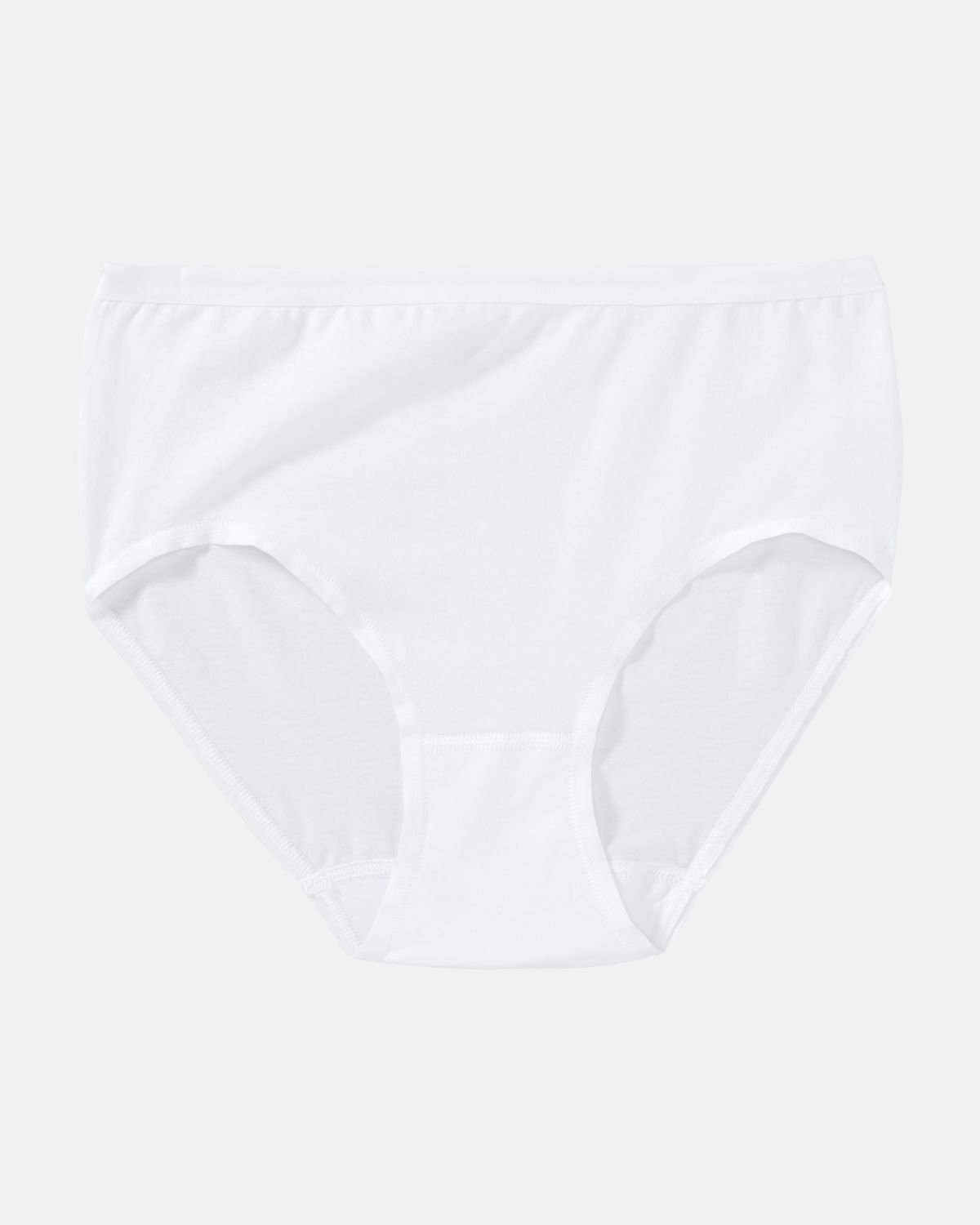 Midislip in weiß aus der Serie Bio Cotton plus, flach auf einer Oberfläche liegend.