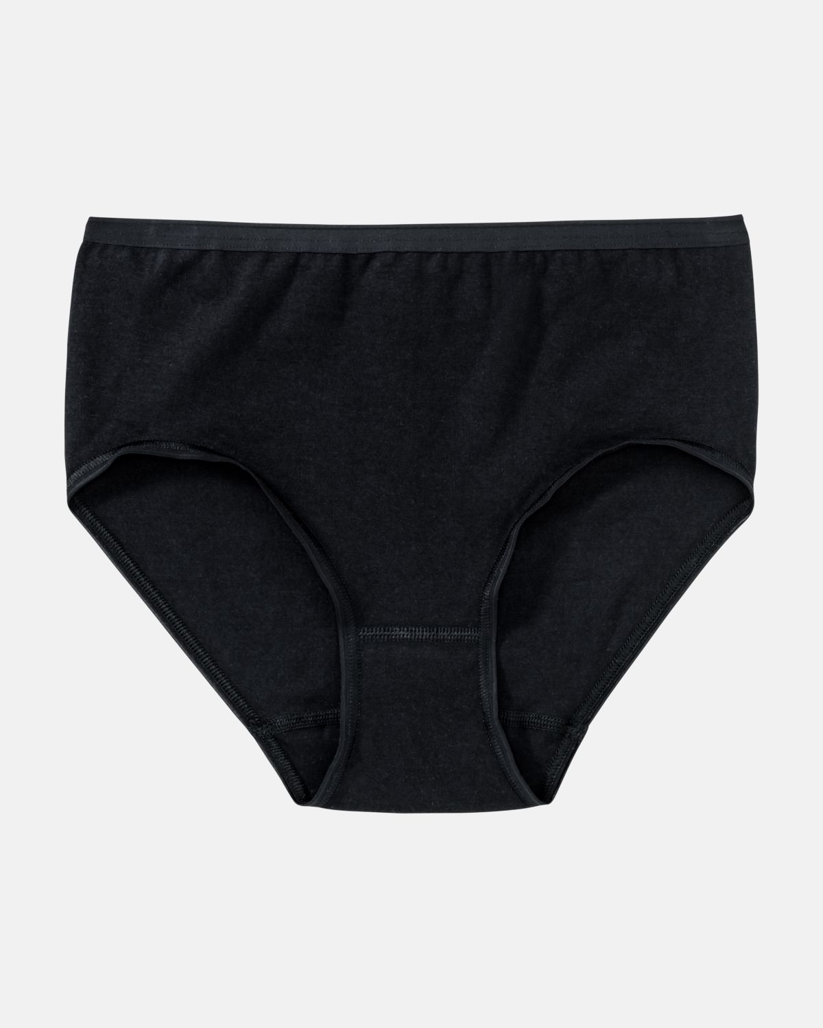Midislip in schwarz aus der Serie Bio Cotton plus, flach auf einer Oberfläche liegend.