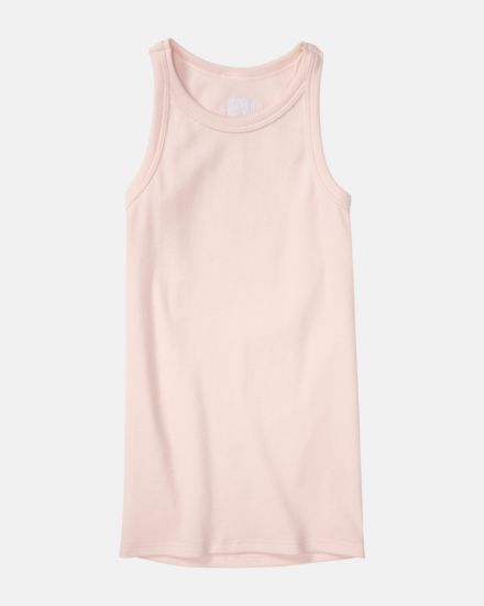 Tank Top in lychee aus der Serie Logo Lover, flach auf einer Oberfläche liegend.