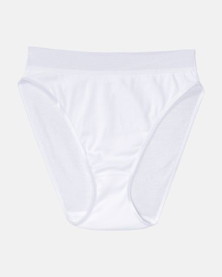 Jazzpant in weiß aus der Serie Britta, flach auf einer Oberfläche liegend.