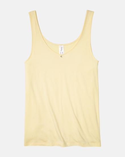 Achselhemd in zitrone aus der Serie Sensuelle, flach auf einer Oberfläche liegend.