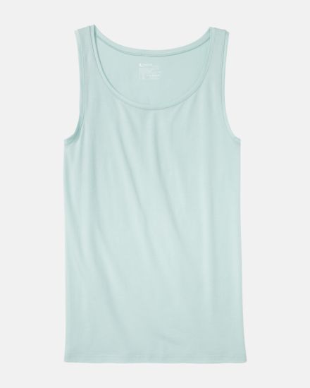 Achseltop in minze aus der Serie Natural Beauty, flach auf einer Oberfläche liegend.