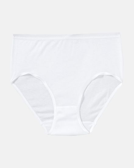 Maxislip in weiß aus der Serie Silke, flach auf einer Oberfläche liegend.