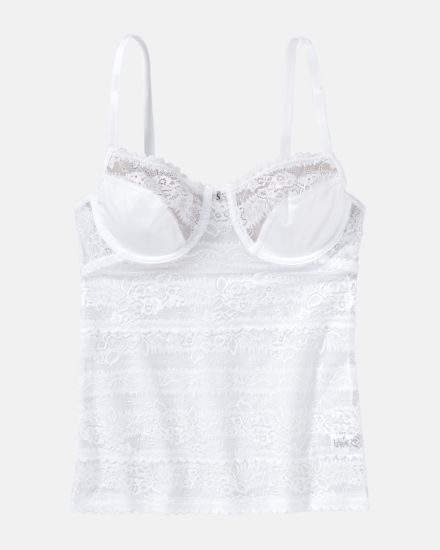 Bügel BH Hemd in weiß aus der Serie Silvana, flach auf einer Oberfläche liegend.