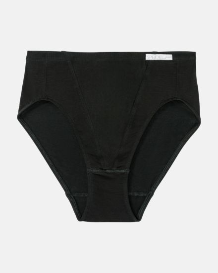 Formslip in schwarz aus der Serie Shape, flach auf einer Oberfläche liegend.