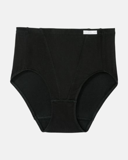 Formslip in schwarz aus der Serie Shape, flach auf einer Oberfläche liegend.