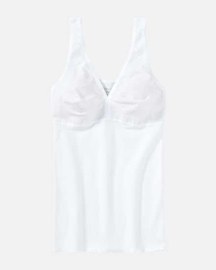 BH Hemd gemoldet in weiß aus der Serie Inshape Cotton, flach auf einer Oberfläche liegend.