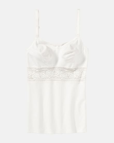 BH Hemd gemoldet in elfenbein aus der Serie Inshape, flach auf einer Oberfläche liegend.