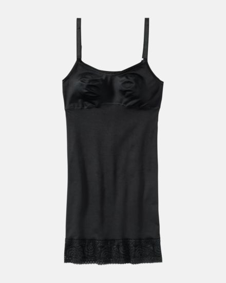 Bodydress gemoldet in schwarz aus der Serie Inshape, flach auf einer Oberfläche liegend.