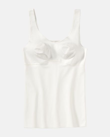 BH Hemd gemoldet in elfenbein aus der Serie Inshape, flach auf einer Oberfläche liegend.