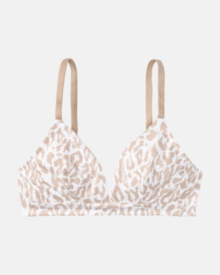 Soft BH in Leo cashew aus der Serie Ricarda, flach auf einer Oberfläche liegend.