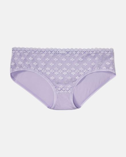 Hipster in lavendel aus der Serie Romina, flach auf einer Oberfläche liegend.