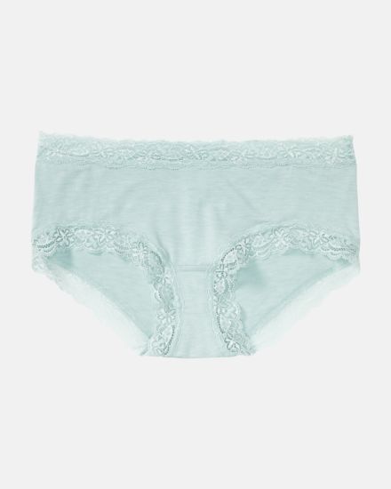 Hipster in minze mélé aus der Serie Rahel, flach auf einer Oberfläche liegend.