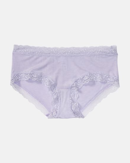 Hipster in lavendel mélé aus der Serie Rahel, flach auf einer Oberfläche liegend.