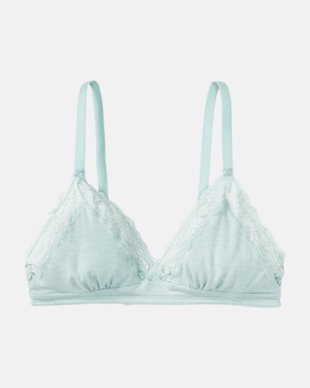 Soft BH in minze mélé aus der Serie Rahel, flach auf einer Oberfläche liegend.