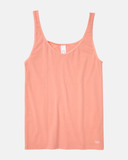 Trägerhemd in melone aus der Serie Softfeeling, flach auf einer Oberfläche liegend.