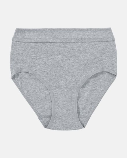 Maxislip in kiesel mélé aus der Serie Bio Cotton plus, flach auf einer Oberfläche liegend.