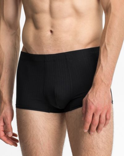 Model trägt Herren Pant in schwarz aus der Serie sky.line, Ansicht von vorne.