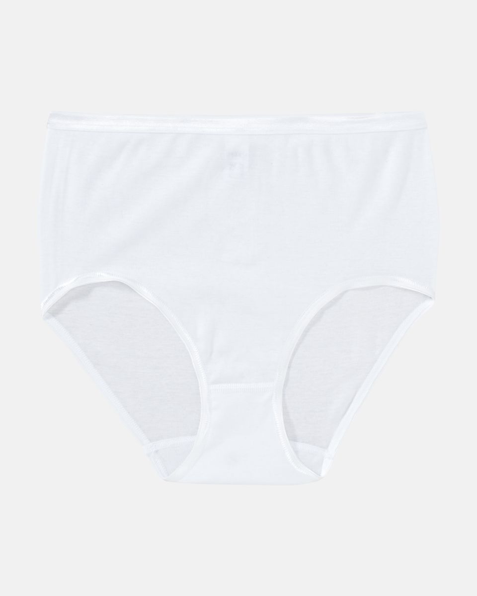 Midislip in weiß aus der Serie Natascha, flach auf einer Oberfläche liegend.