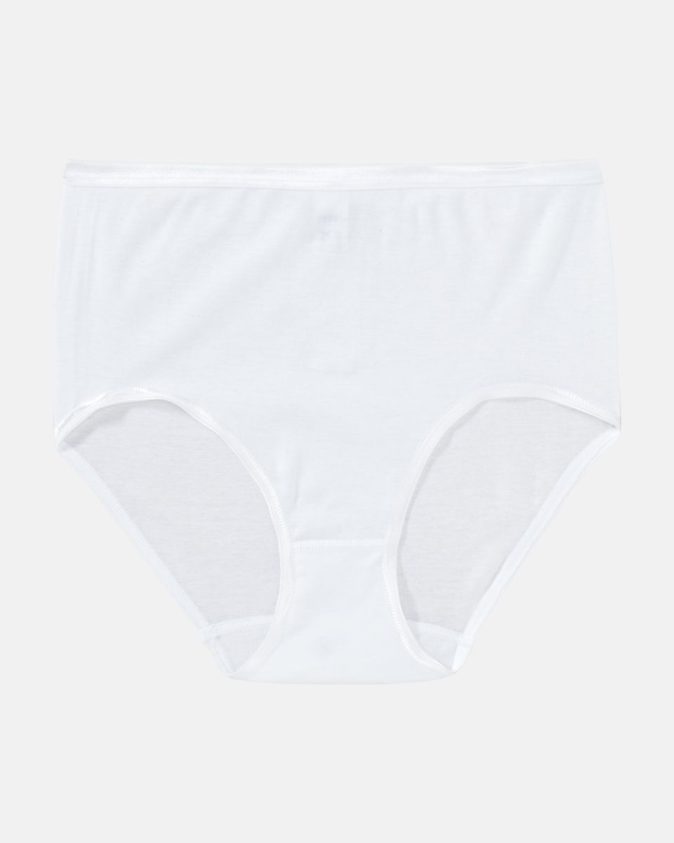 Maxislip in weiß aus der Serie Natascha, flach auf einer Oberfläche liegend.