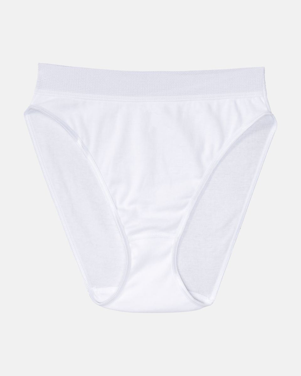 Jazzpant in weiß aus der Serie Britta, flach auf einer Oberfläche liegend.