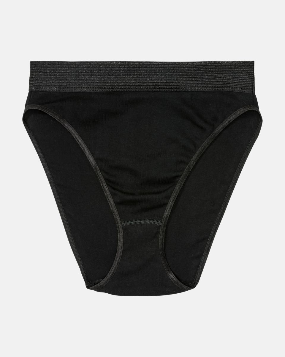 Jazzpant in schwarz aus der Serie Britta, flach auf einer Oberfläche liegend.