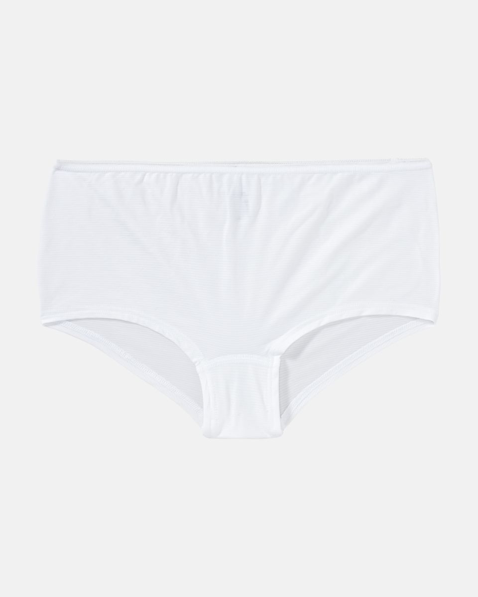 Pant in weiß aus der Serie Magic look, flach auf einer Oberfläche liegend.