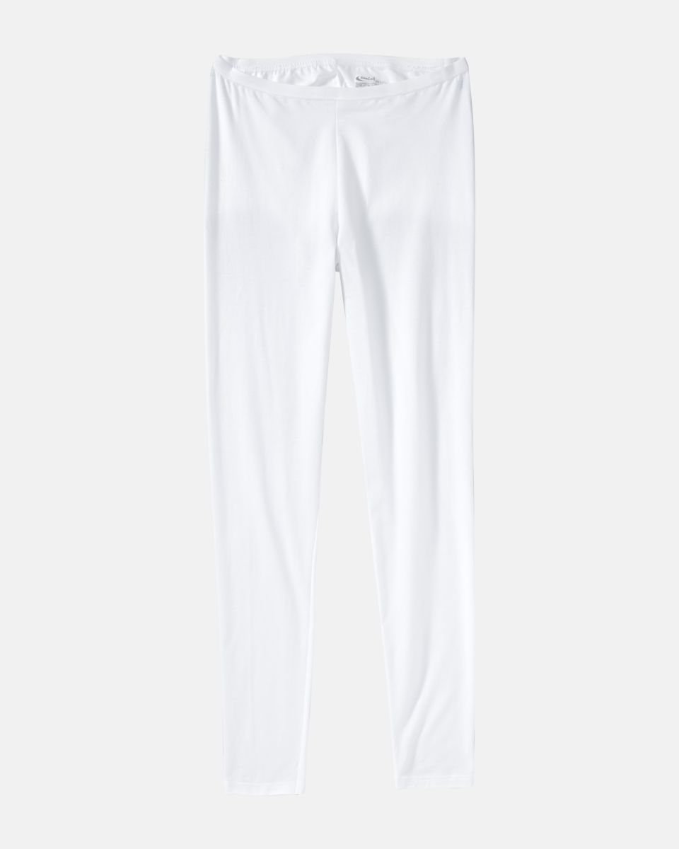 Lange Hose in off white aus der Serie Natural Beauty, flach auf einer Oberfläche liegend.