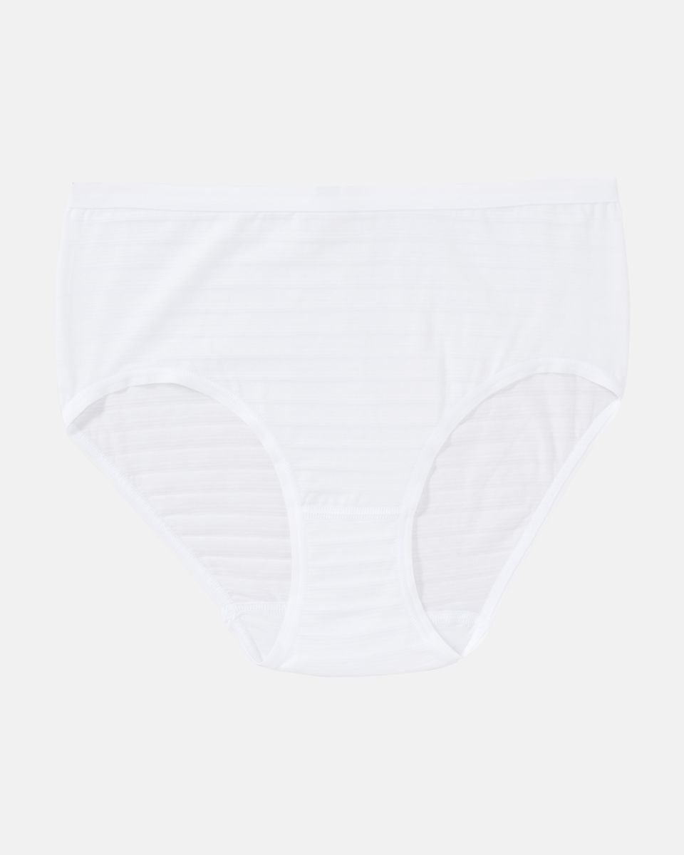 Midislip in weiß aus der Serie Cotton&More, flach auf einer Oberfläche liegend.