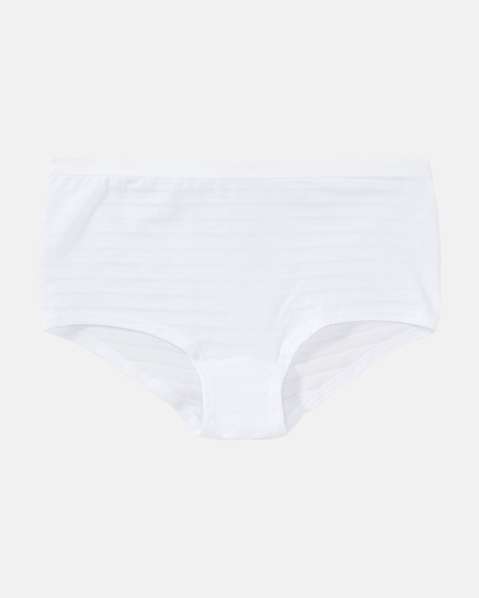 Pant in weiß aus der Serie Cotton&More, flach auf einer Oberfläche liegend.