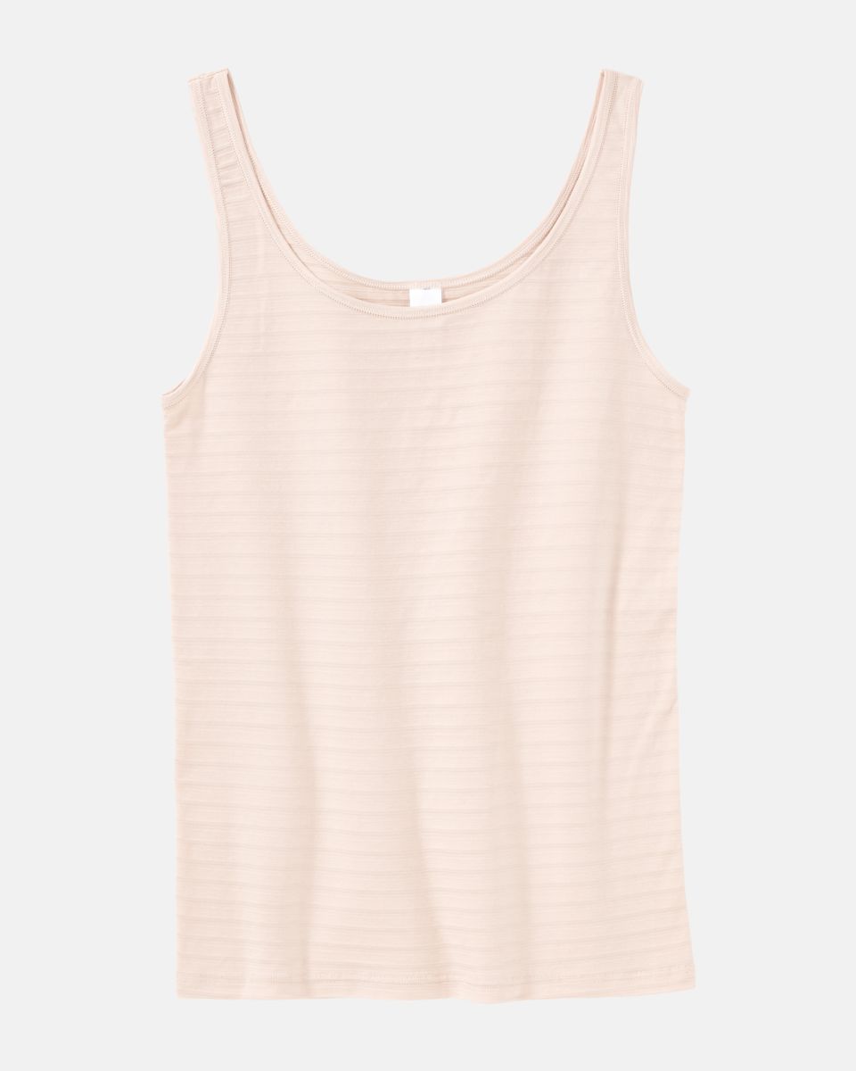 Achselhemd in honey aus der Serie Cotton&More, flach auf einer Oberfläche liegend.