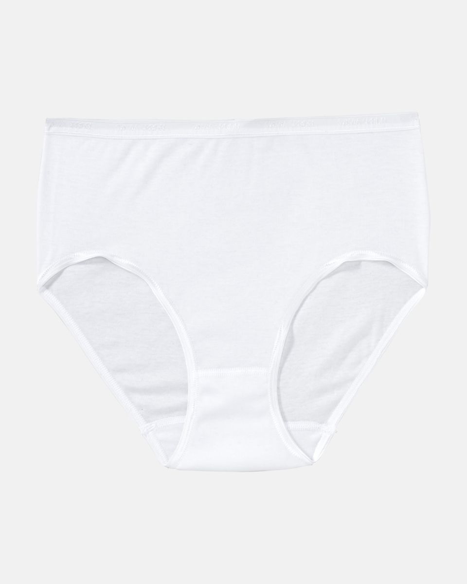 Maxislip in weiß aus der Serie Silke, flach auf einer Oberfläche liegend.