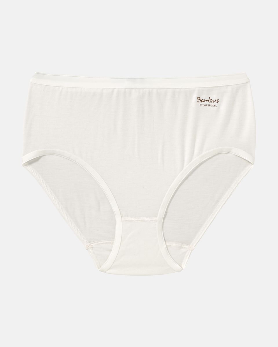 Midislip in elfenbein aus der Serie Swenja, flach auf einer Oberfläche liegend.