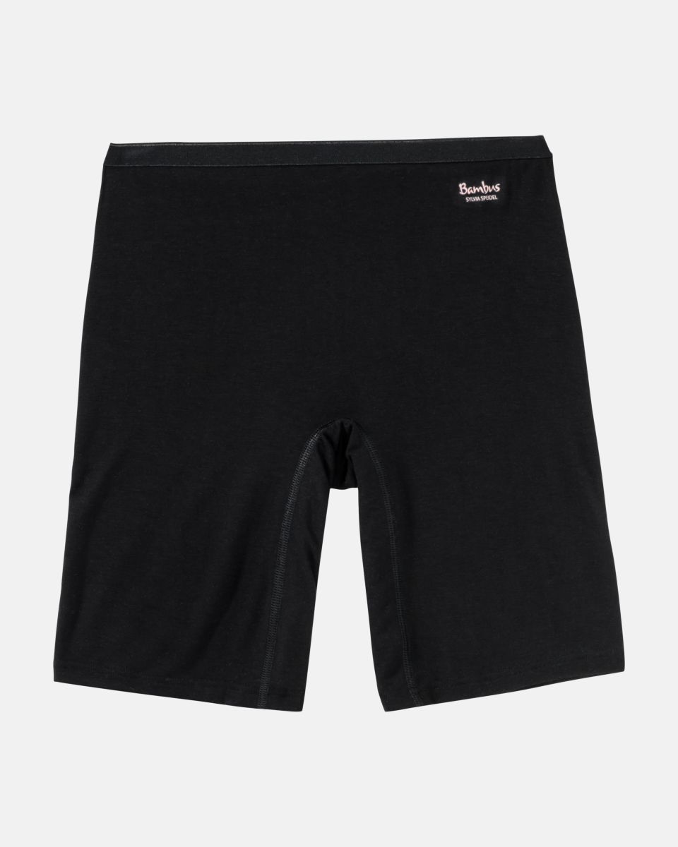 Longpant in schwarz aus der Serie Swenja, flach auf einer Oberfläche liegend.