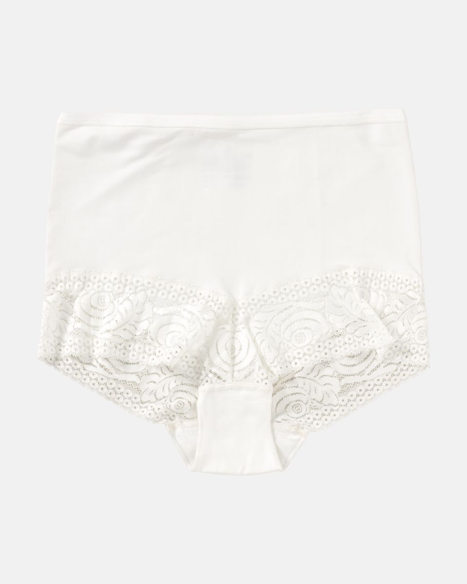 Pant in elfenbein aus der Serie Inshape, flach auf einer Oberfläche liegend.