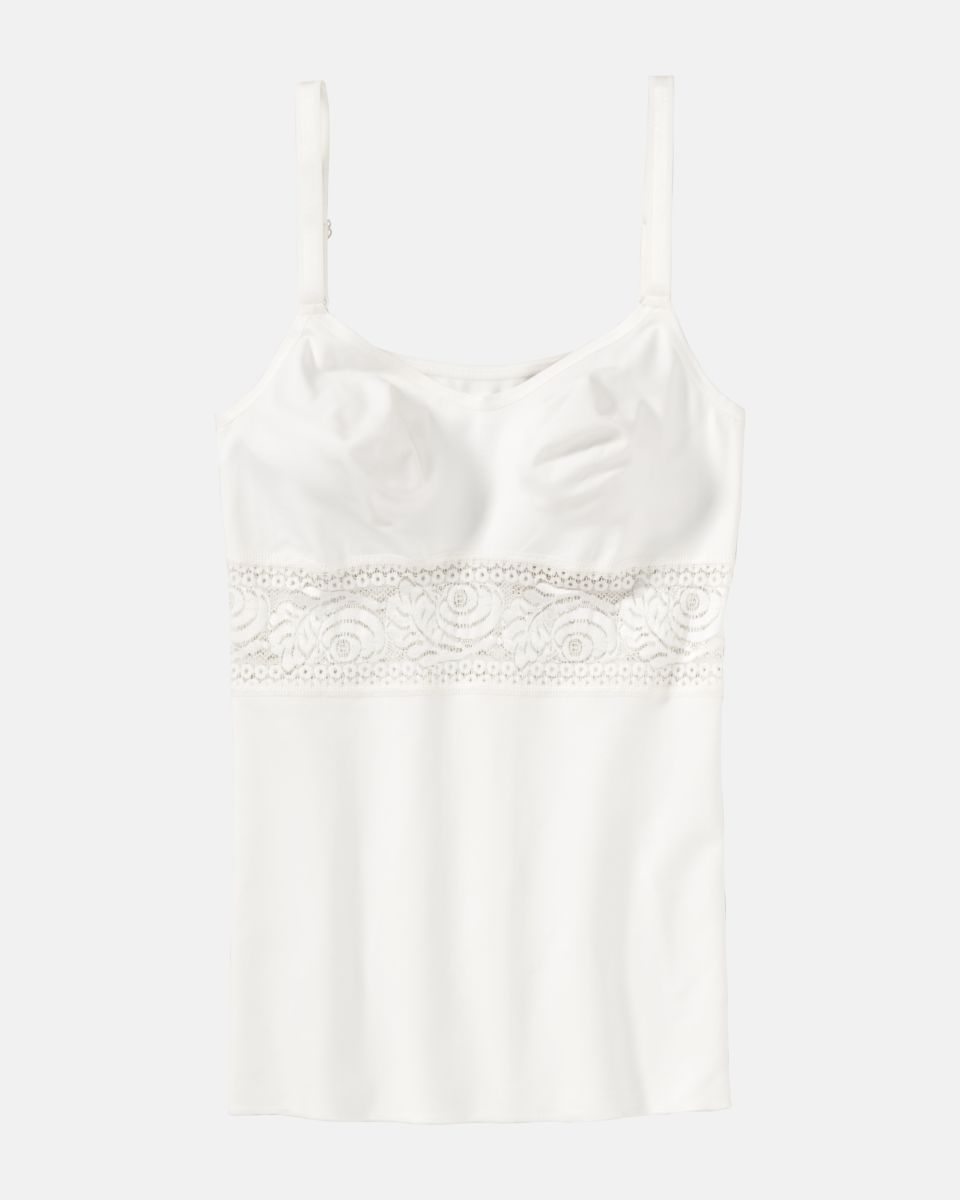 BH Hemd gemoldet in elfenbein aus der Serie Inshape, flach auf einer Oberfläche liegend.