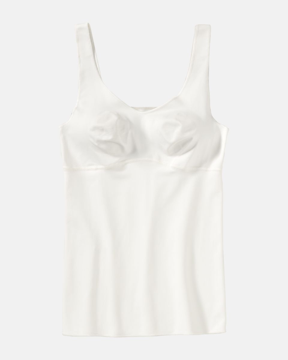 BH Hemd gemoldet in elfenbein aus der Serie Inshape, flach auf einer Oberfläche liegend.