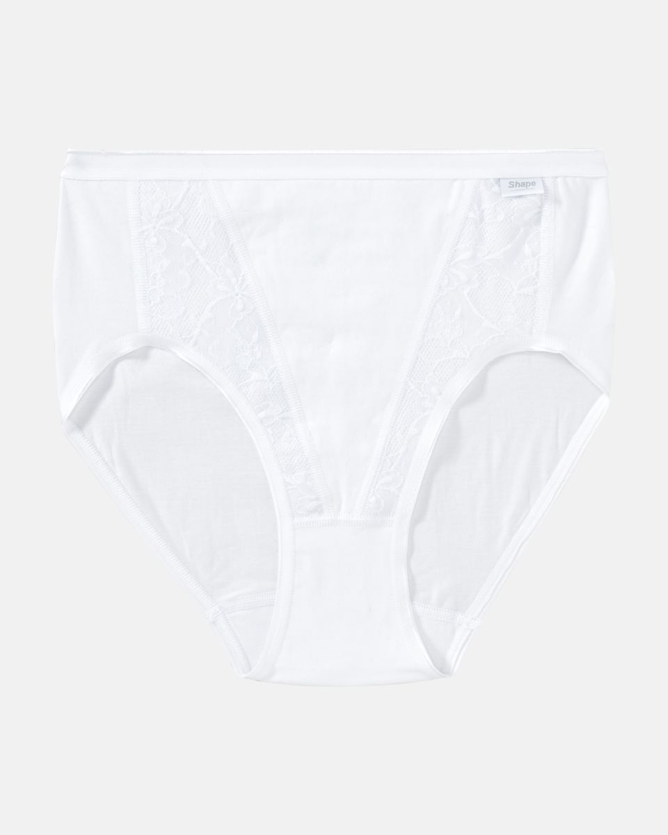 Formslip in weiß aus der Serie Shape, flach auf einer Oberfläche liegend.