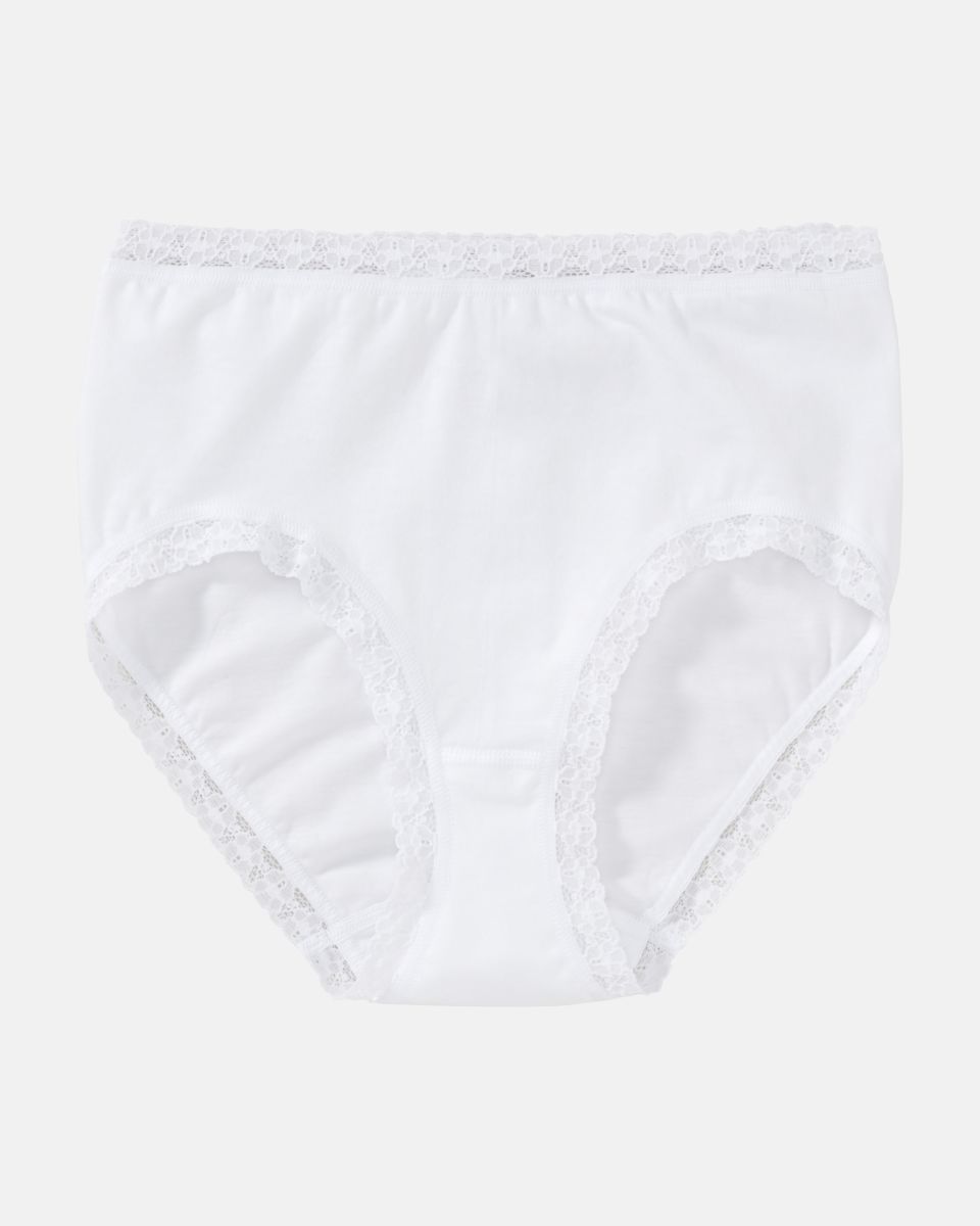 Maxislip in weiß aus der Serie Nice, flach auf einer Oberfläche liegend.