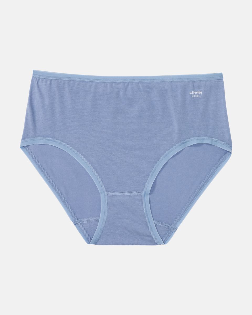 Maxislip in blue aus der Serie Softfeeling, flach auf einer Oberfläche liegend.