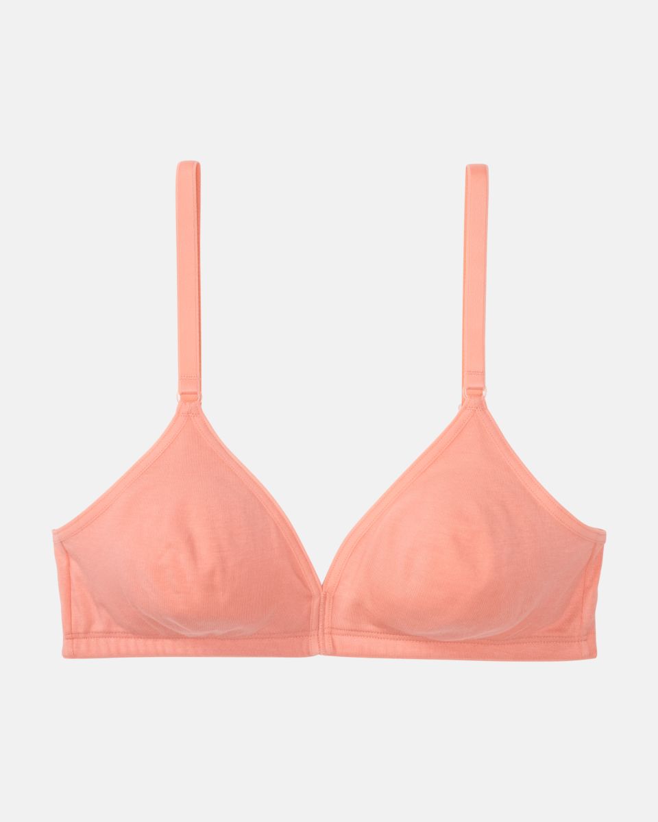 Soft BH gemoldet in melone aus der Serie Softfeeling, flach auf einer Oberfläche liegend.