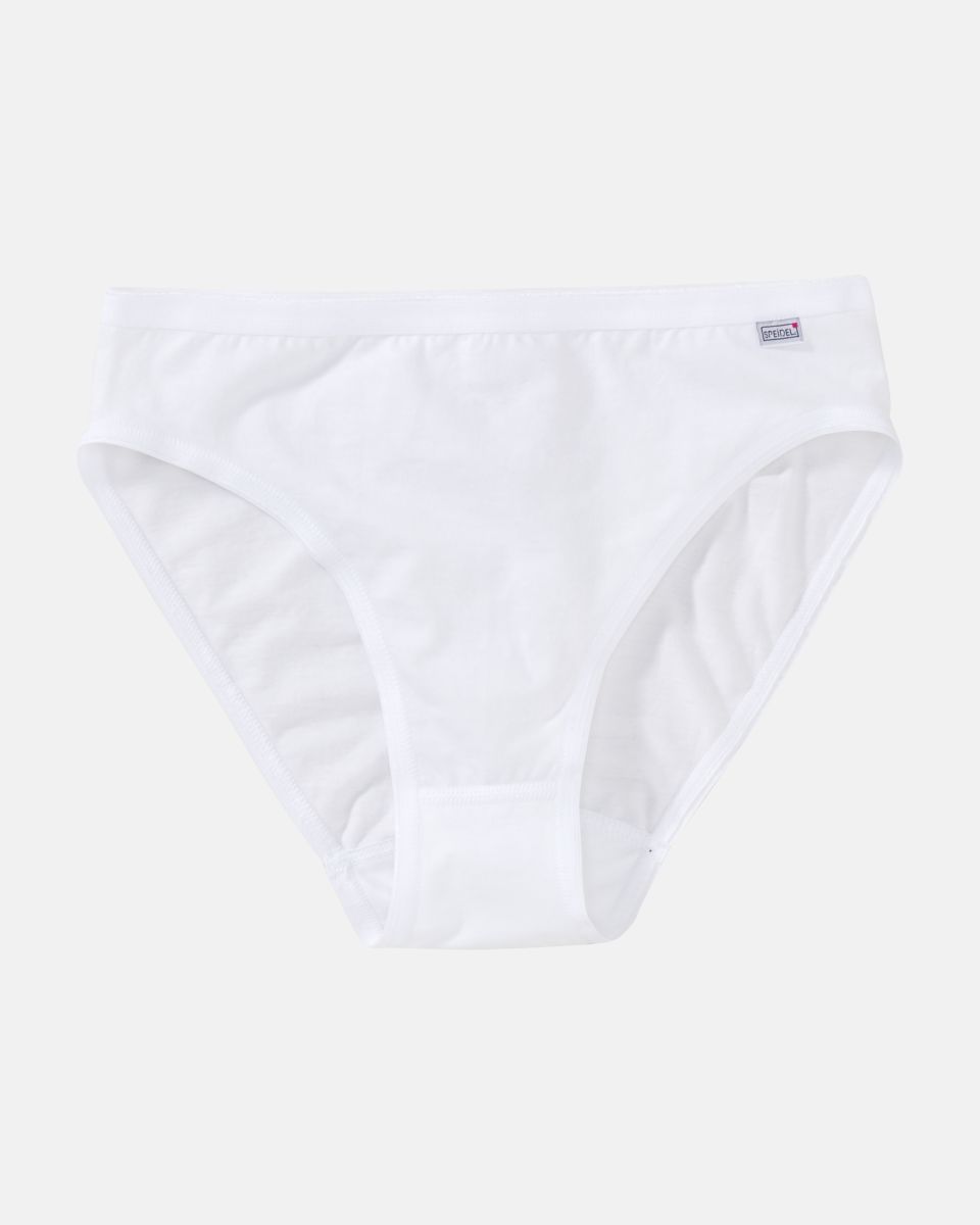 Jazzpant in weiß aus der Serie Britta, flach auf einer Oberfläche liegend.