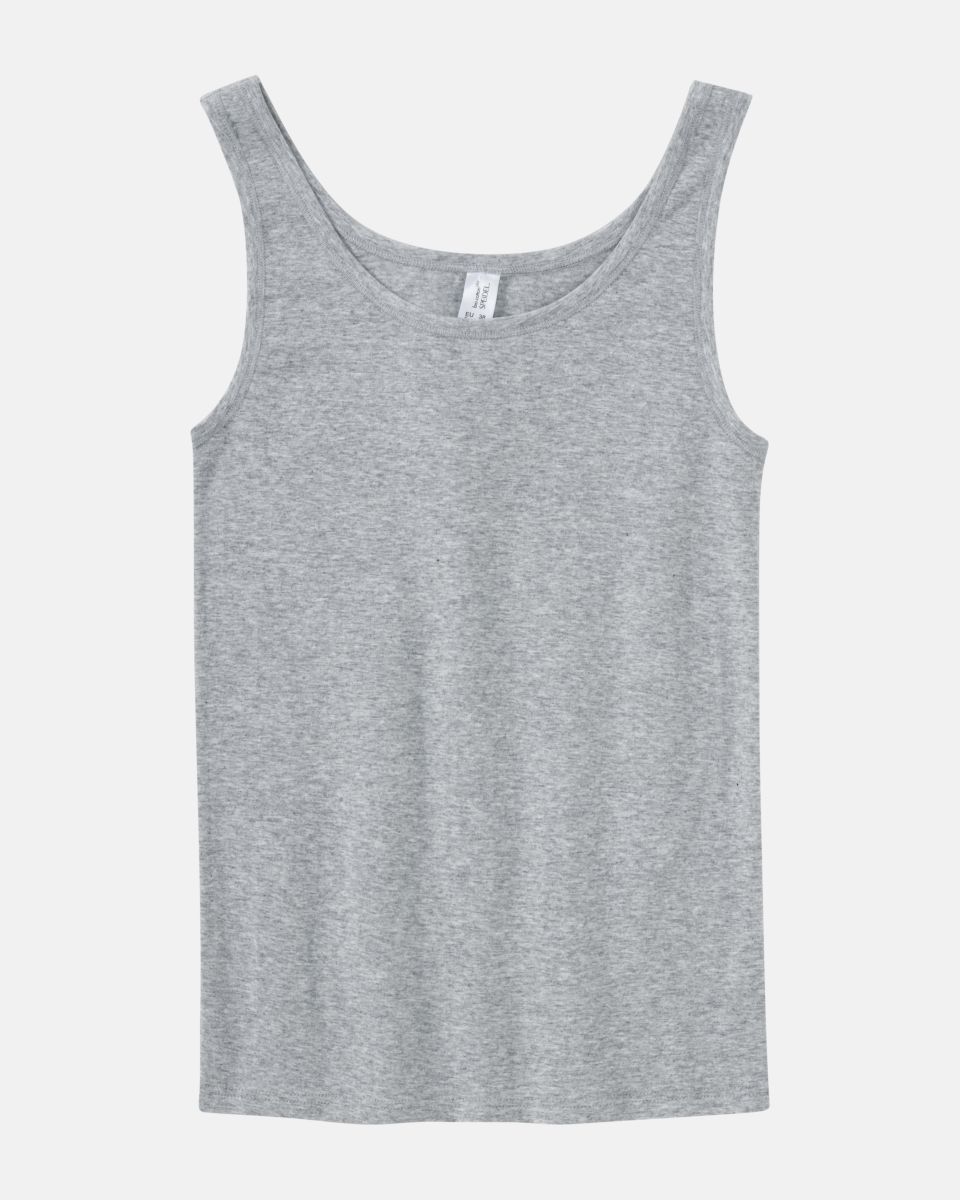 Achselhemd in kiesel mélé aus der Serie Bio Cotton plus, flach auf einer Oberfläche liegend.